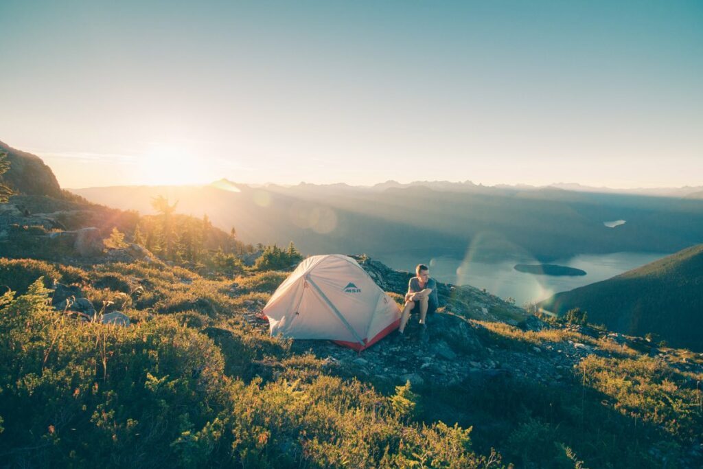Camping in nature to remove stress